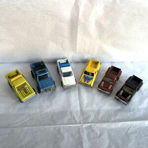 6 vintage diecast pick up trucks, Hot Wheels and More